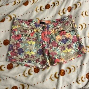 Floral Jean shorts